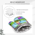 thumbnail image 4 of DouZhe Oven Mitts and Pot Holders Sets, Whimsical Doodle Smile Girl Prints Non-Slip Heat Resistant Kitchen Oven Silicone Glove, 4 of 7