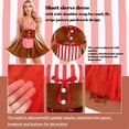 thumbnail image 7 of iiniim Women's Gingerbread Character Costumes Holiday Outfits One Piece A-line Cookie Dress Brown XL, 7 of 7