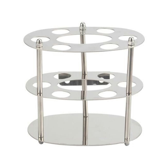 MasteelfCA Stainless Steel Countertop/Wall Mount Circle Toothbrush Holder Stand Metal Toothpaste Holder Tooth Brush Stand for Bathroom, Holds One Toothpaste and Six Toothbrushes