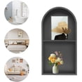 thumbnail image 5 of Stainless Steel Shower Niche 12" X 24", Recessed Wall Niche Arched for Shower Wall, No Tile Needed Bathroom Arched Niche Double Shelves Recessed Shower Shelf (Black), 5 of 7