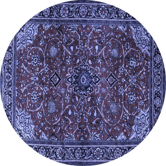 Ahgly Company Indoor Round Persian Blue Traditional Area Rugs, 4' Round
