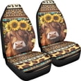 thumbnail image 3 of XYZCANDO Car Front Seat Covers Cow Sunflowe Print Set of 2 Car Seat Covers Decorative Truck Van Vehicle Easy Install Interior Accessories Car Seat Cover Set, 3 of 10