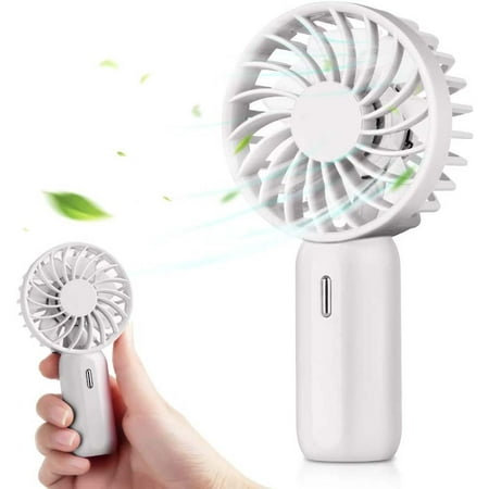 

Mini Handheld Fan Portable Electric Fan with USB Atmosphere Light Rechargeable 3 Speed for Home Office Travel White
