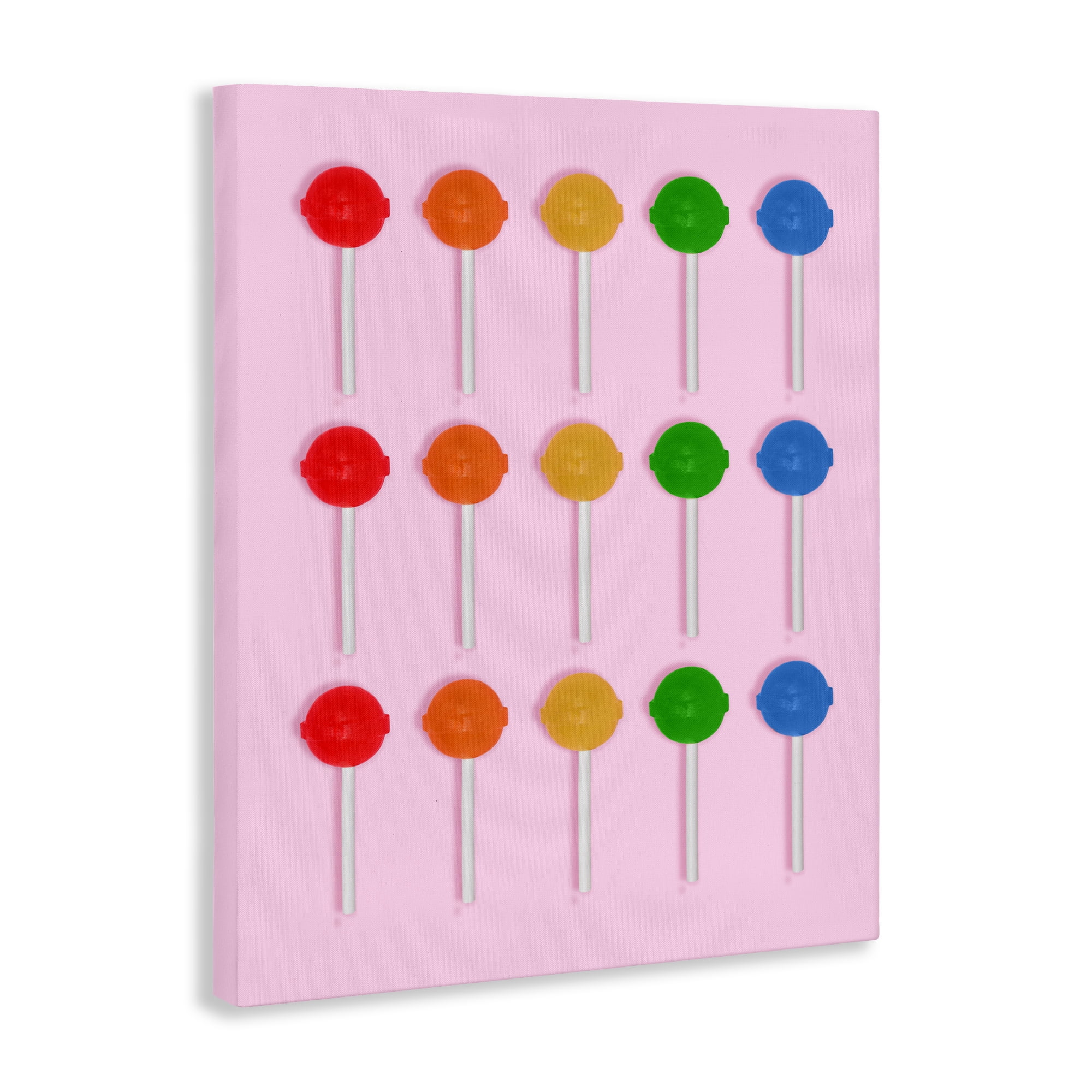 Stupell Industries Candy Pops on Light Pink Canvas Wall Art, design by LISH Creative