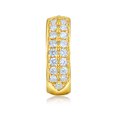 thumbnail image 4 of Wellingsale Ladies 14k Yellow Gold Polished 4mm CZ Hoop Huggies Earrings (15 x 15 mm), 4 of 7