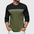 thumbnail image 2 of qolati Mens Long Sleeve Shirts Fashion Patchwork Crew Neck T-Shirt Thick Pullover Basic Tops Casual Comfortable Sweatshirt L, 2 of 4