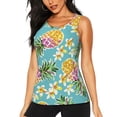 thumbnail image 1 of Balery Cute Pineapples Camiseta sin mangas estampada ligera para mujer, tops de entrenamiento sin mangas, camisetas de yoga transpirables de secado rápido.-Small, 1 of 7