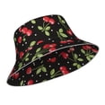 thumbnail image 2 of Bingfone Sweet Red Cherry Bucket Hat For Men Women,Packable Reversible Printed Sun Hats,Fisherman Outdoor Travel Hiking Beach Caps, 2 of 9