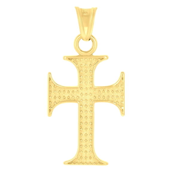 10k Yellow Gold Mens Cross Religious Charm Pendant Pendant Necklace for Men