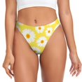 thumbnail image 1 of Balery Daisies Flowers Tangas de Algodón para Mujer con Estampado – Ropa Interior Sexy, Transpirable, G-string-Large, 1 of 6