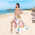 thumbnail image 6 of FORMRS Womens Long Sarong Beach Wrap Semi-Sheer Bikini Skirt Bathing Swimsuit Cover Up, Pink Donut, 6 of 7
