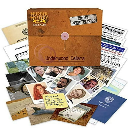 Murder Mystery Party Case Files: Underwood Cellars Unsolved Mystery Detective Case File Game Play Alone, W/ Friends, Family Or For Couples Date Night Ages 14+ From , Brown