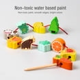 thumbnail image 4 of Cordones de cuentas para niños pequeños Montessori Cordón de juguete Animales de madera Frutas Verduras Juguetes para enhebrar para niños BANYUO Hogar, 4 of 5