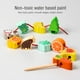 thumbnail image 4 of Cordones de cuentas para niños pequeños Montessori Cordón de juguete Animales de madera Frutas Verduras Juguetes para enhebrar para niños oso de fresa  Electrónica, 4 of 4