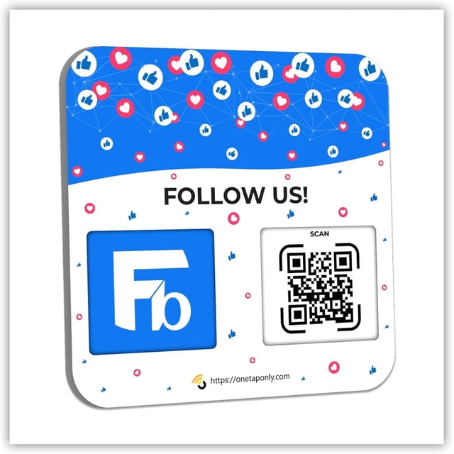 Facebook Review Plate -1 Pack Adhesive Instant Reviews Signs - QR Code Review plate for Business, Best Customer Feedback Stand