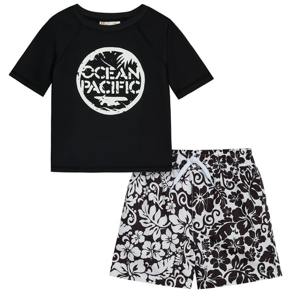 Ocean Pacific Boy's Rash Guard and Swim Trunks Set, Sizes 4 - 12