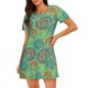 thumbnail image 1 of Easygdp Colourful Tie Dye Camisón de manga corta para mujer, informal, estampado, 1 of 6