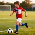 thumbnail image 3 of Kids Printed Soccer Set, Youth Short Sleeve Sports Uniform Kit with T-Shirt, Shorts and Socks for Boys Girls, School Athletic Training & Daily Casual Wear, 3 of 6