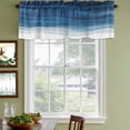 thumbnail image 5 of 2 Panels Navy Blue Ombre Valance for Windows, Abstract Modern Stripe Waves Moires Light Filtering Kitchen Curtains, Rod Pocket Window Treatment Curtain Valances for Living Room Bedroom, 42"x12", 5 of 9