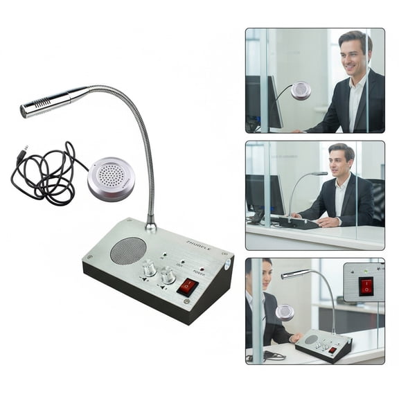 Eurhowing Professional Office Intercom System, Adjustable Full-Duplex Dual-Way Communication with Noise Cancellation, HD Voice for Bank, Hospital, Drive-Through, Ticket Office