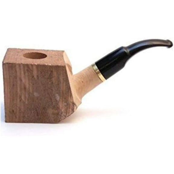 Briar Wood Pipe Block, Briar Wood Block, DIY Pipe Design, Pre-Drilled for Perfect Pipe