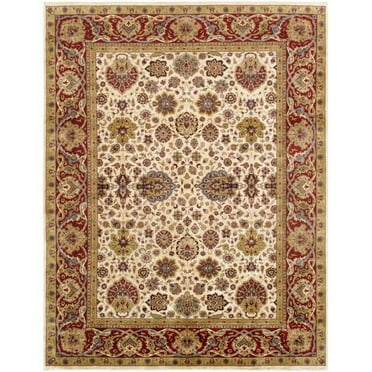 Tabriz Collection Hand-Knotted Lambs Wool Area Rug, Yellow - 9 ft. x 11 ft. 9 in.