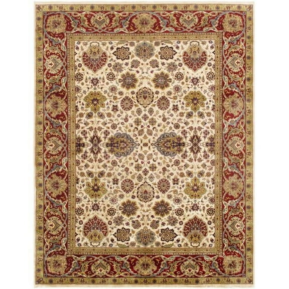 Tabriz Collection Hand-Knotted Lambs Wool Area Rug, Yellow - 9 ft. x 11 ft. 9 in.