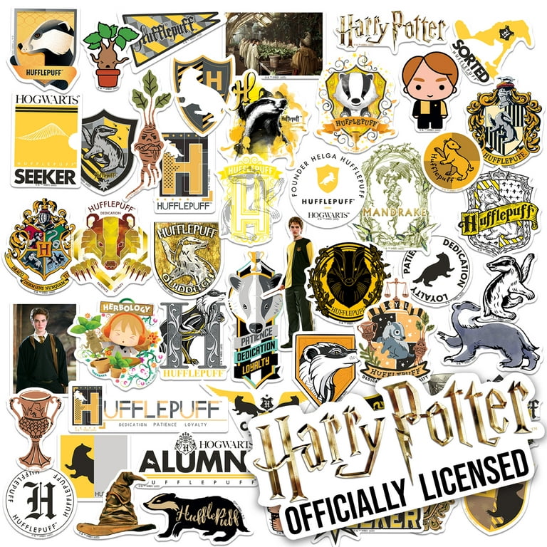 Harry Potter Hufflepuff Theme Pack Die Cut Vinyl Large Delux Sticker Variety Pack - Laptop, Water Bottle, Scrapbooking, Tablet, Skateboard, Indoor/