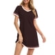 thumbnail image 1 of Camisas de dormir de algodón,Camisas de noche Vestido de dormir de manga corta con cuello en V Vestido de dormir suave para mujer Grado profesional, 1 of 6