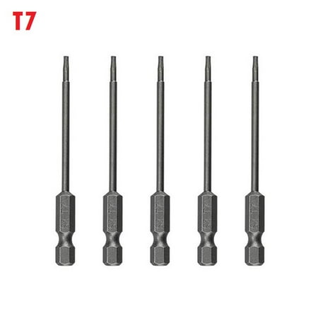 

5pcs T6-T40 Magnetic Head Torx Screwdriver Bit 75mm Security Tamper Proof Star