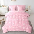 thumbnail image 4 of Castle Fairy Cartoon Bow Tie 7-Piece Twin Bedding Sets,Bowknot Bow Bedding Comforter Set,Dreamy Princess Breathable Sheet Sets,Super Cozy Cute Room Decor, 4 of 8