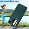 thumbnail image 4 of Nalacover for Samsung Galaxy A32 5G Wallet Case with Card Slots & Metal Finger Ring, Durable PU Leather Back Double Magnetic Botton Flip Kickstand Purse Shockproof Phone Case,Green, 4 of 10