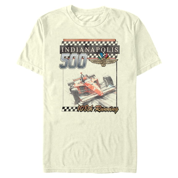 Mens Indy 500 Distressed 108th Running Poster T Shirt