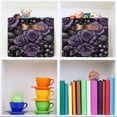 thumbnail image 6 of Yayeee Canvas Storage Basket with Handles for Shelves Fabric Bins Closet Organizer, Purple Roses, 6 of 8