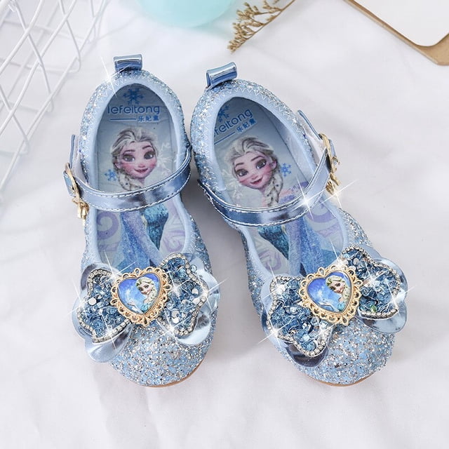 Sandalias de Elsa de Frozen de Disney para niñas y niños, zapatos de baile de fiesta, sandalias de princesas de Frozen para niños, sandalias brillantes, Sandals31-Insole 19,5 CM Gao Jinjia LED