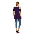 thumbnail image 4 of CEASIKERY Women's Casual Cold Shoulder Tunic Tops Loose Blouse Short Sleeve Shirts, 4 of 5