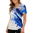 thumbnail image 5 of BXJX Womens Cotton Polo Shirts, V Neck Fashion Short Sleeve Collared Summer Tops Multicolor Size M, 5 of 7