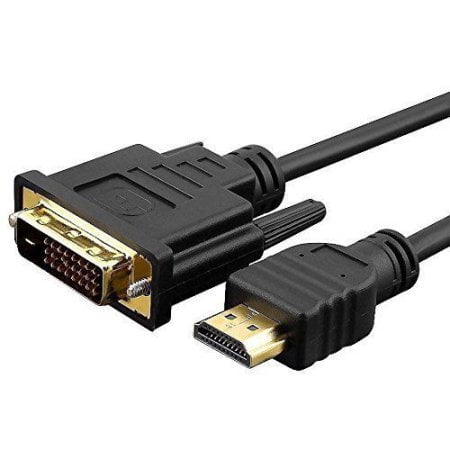 6ft Dvi D Dual Link 24 1 Male To Bi Directional Gold Plated Connectors Hdmi Male M M Cable For Pc Laptop And Tv Walmart Com Walmart Com