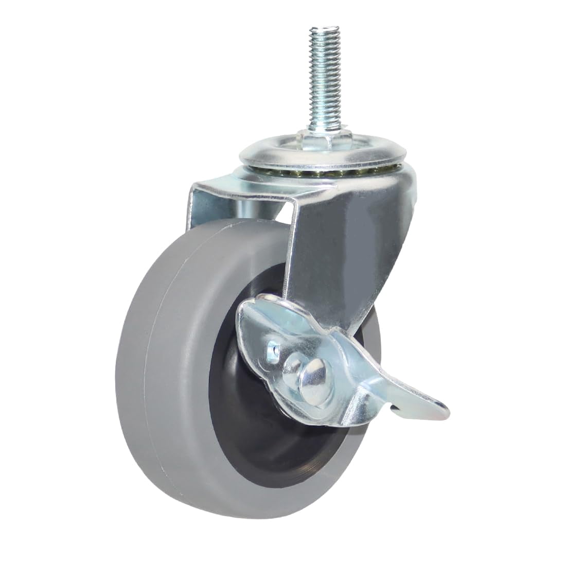 Caster Wheels, Heavy Duty Casters Threaded Stem Casters No Noise Swivel Casters Set of 4 Locking Castor Wheels for Funiture, Workbench, Carts (5/16''-18×25mm, 3 Inch)