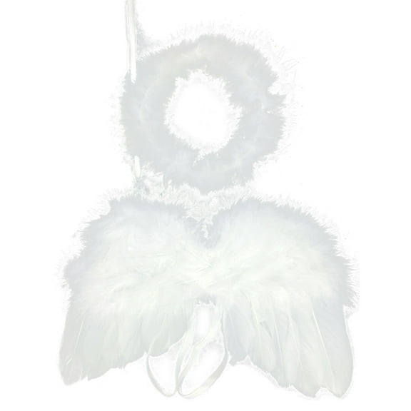 JUNTEX 2Pcs Baby White Angel Wing Headband Newborn Photography Props Angel Feather Wing