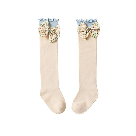 

EHTMSAK Newborn Infant Toddler Baby Kids Children Child2 Breathable Bow Socks for Girl Newborn Infant Toddler Baby Kids Children Child1 Cotton Stockings Knee High Socks Beige 0-3Y S
