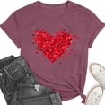 thumbnail image 2 of Abomasnow Valentines Shirts for Women Cute Love Heart Graphic Tee Tops Casual Short Sleeve Valentines Gift T Shirt S-2XL, 2 of 8