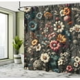 thumbnail image 2 of Ambesonne Floral Shower Curtain, Futurist Garden Flowery Art, 69"Wx75"L, Sage Green Marigold Coral, 2 of 4