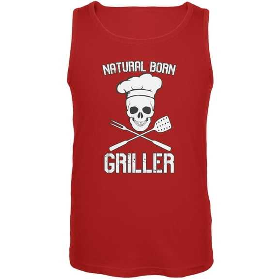 Natural Born Griller Red Adult Tank Top - Small