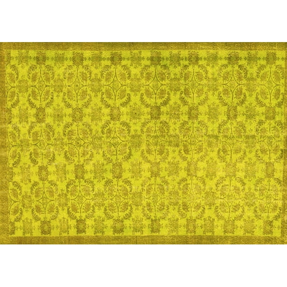 Ahgly Company Indoor Rectangle Persian Yellow Bohemian Area Rugs, 8' x 10'
