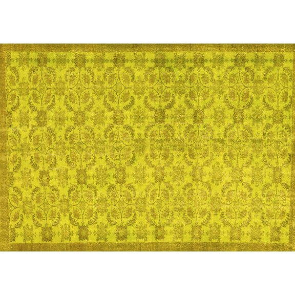 Ahgly Company Indoor Rectangle Persian Yellow Bohemian Area Rugs, 7' x 10'