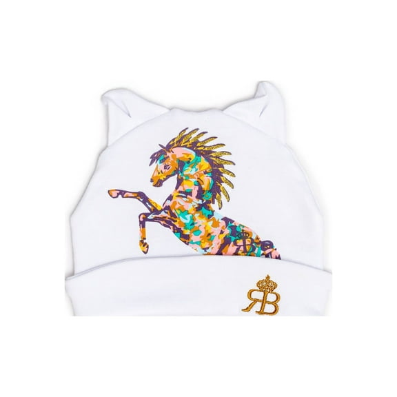 RB Royal Baby Organic Cotton Beanie Hat Super Soft Infant Cap (Born to be wild) - 3-6 Month