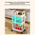 thumbnail image 4 of 2PCS Rolling Utility Cart with Drawer 3 Tier, Easy to Assembled, Utility Storage Organizer with Plastic Shelf & Lockable Wheels for Kitchen, Bathroom, Office (2PCS Black and White), 4 of 8