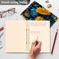 thumbnail image 4 of Wirebound Notebook Hardcover Spiral Notebooks Blue Leaves and Sunflowers, 60 Pages, 80 GSM, 5.7 x 8.3in, 4 of 5