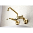 thumbnail image 3 of Kingston Brass KS313PB Kingston Two Handle Wall Mount Kitchen Faucet, Polished Brass, 3 of 5